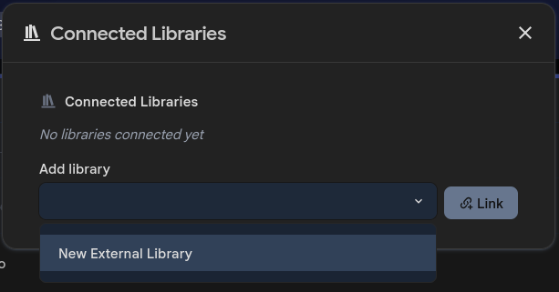 Connected Libraries modal