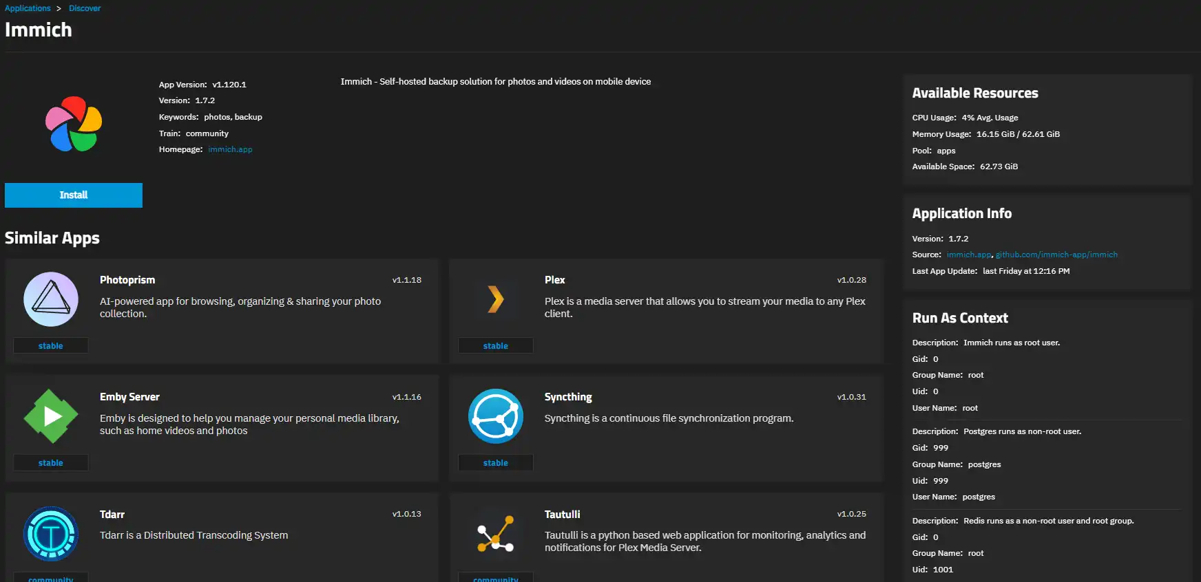 Gallery App Details Screen