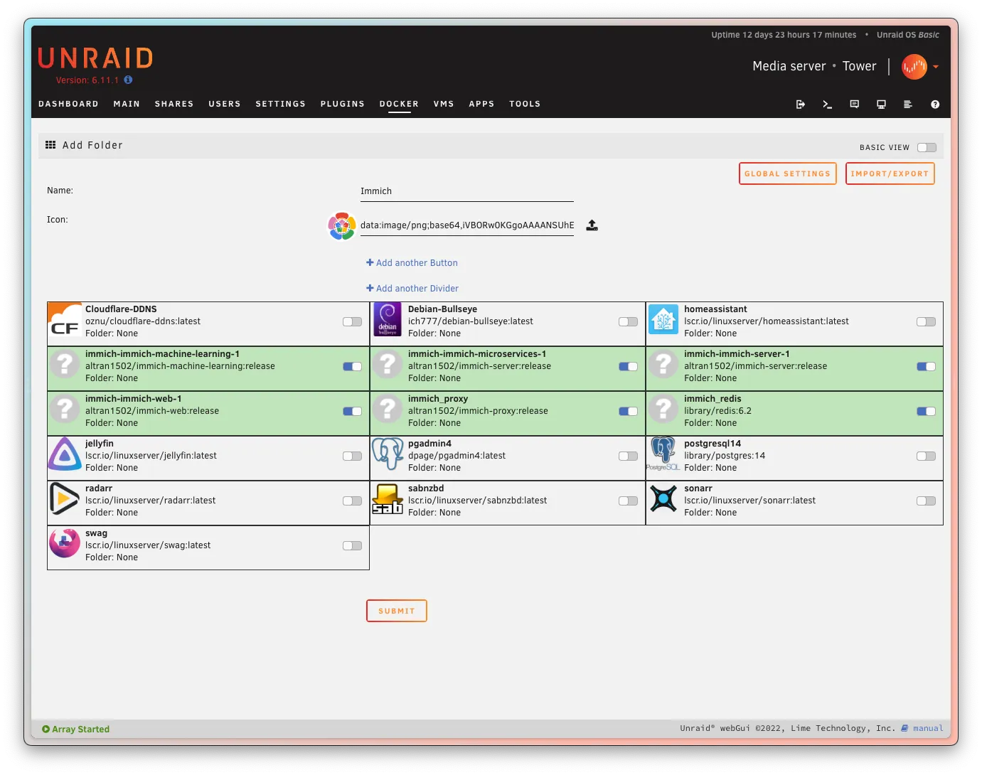 Go to Docker Tab and visit the address listed next to gallery-web