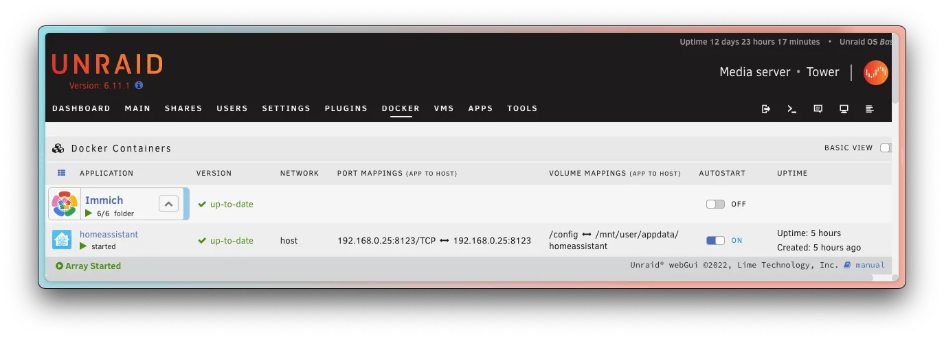 Go to Docker Tab and visit the address listed next to gallery-web